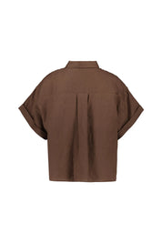 Leinenbluse mit aufgesetzter Brusttasche