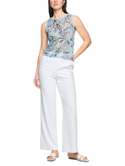 Top floral aus Baumwollmix