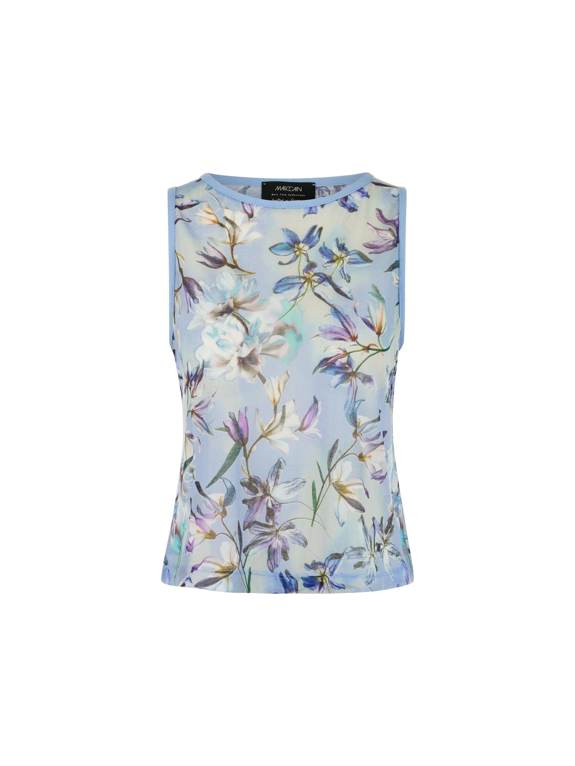 Top floral aus Baumwollmix
