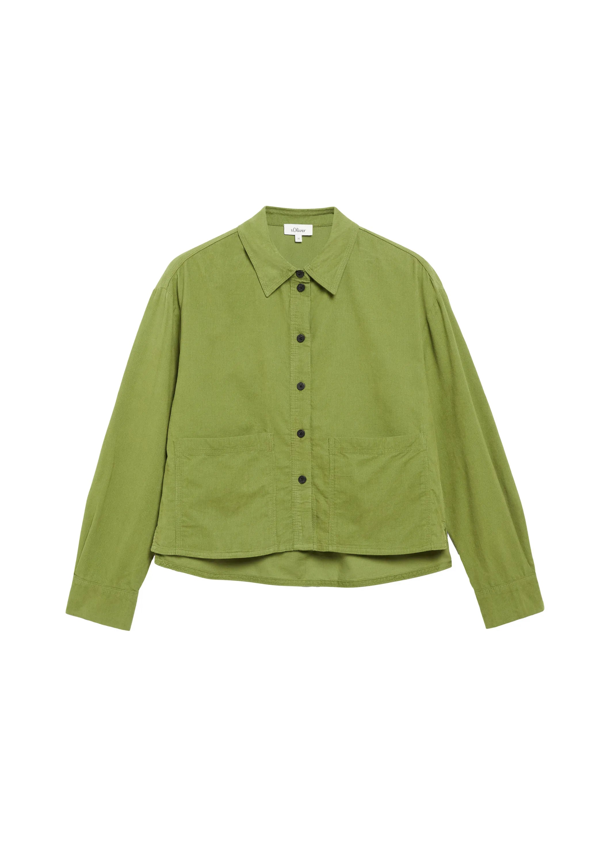 Cordbluse mit aufgesetzten Taschen