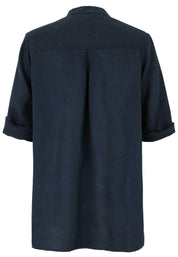 Leinenbluse mit V-Ausschnitt