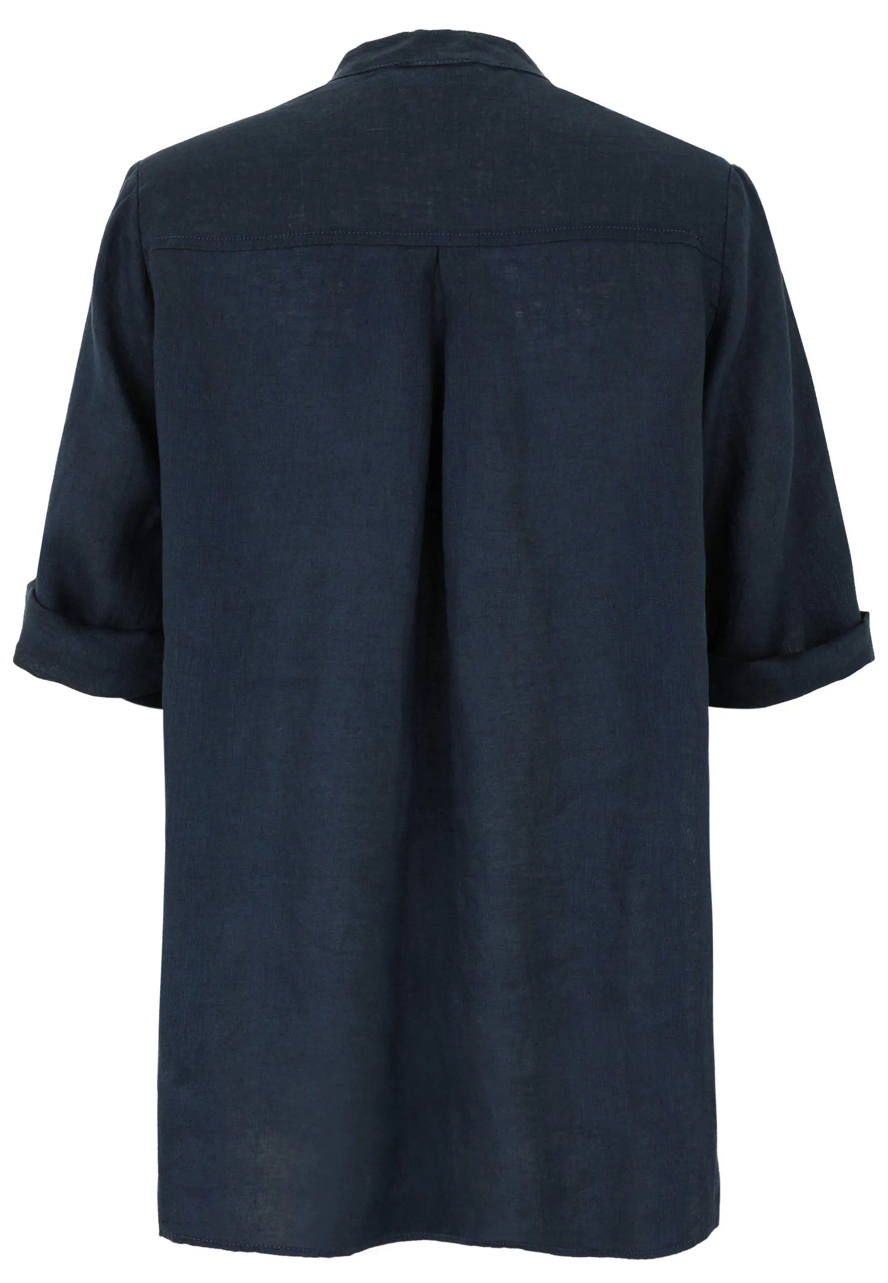 Leinenbluse mit V-Ausschnitt