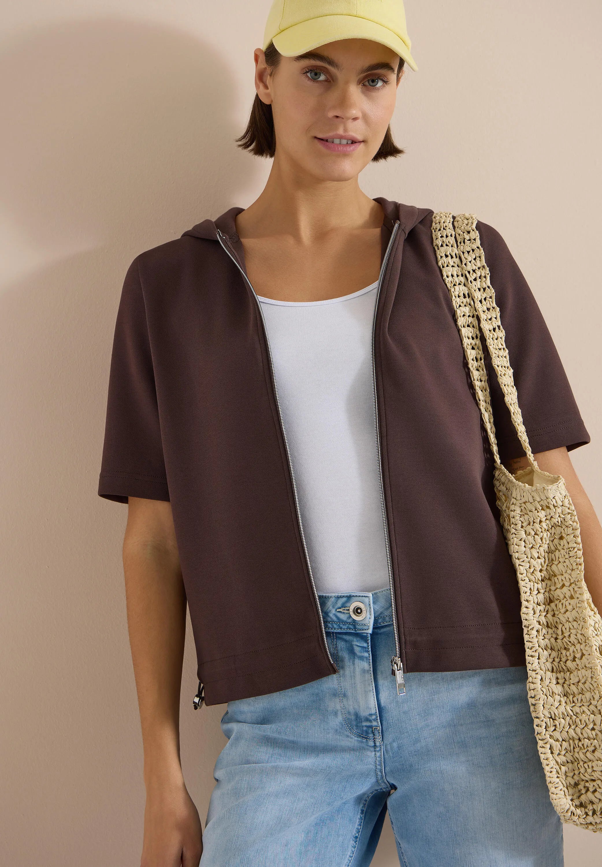 Sweatshirtjacke aus Baumwollmix