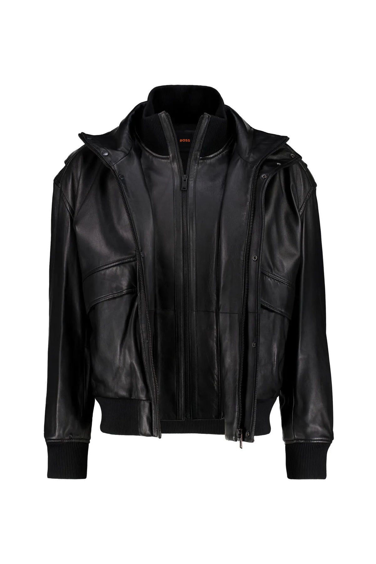 Lederjacke mit Stehkragen