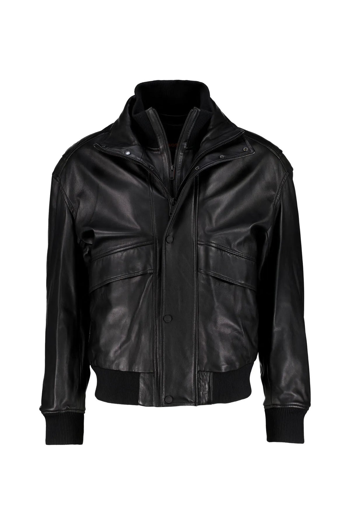 Lederjacke mit Stehkragen