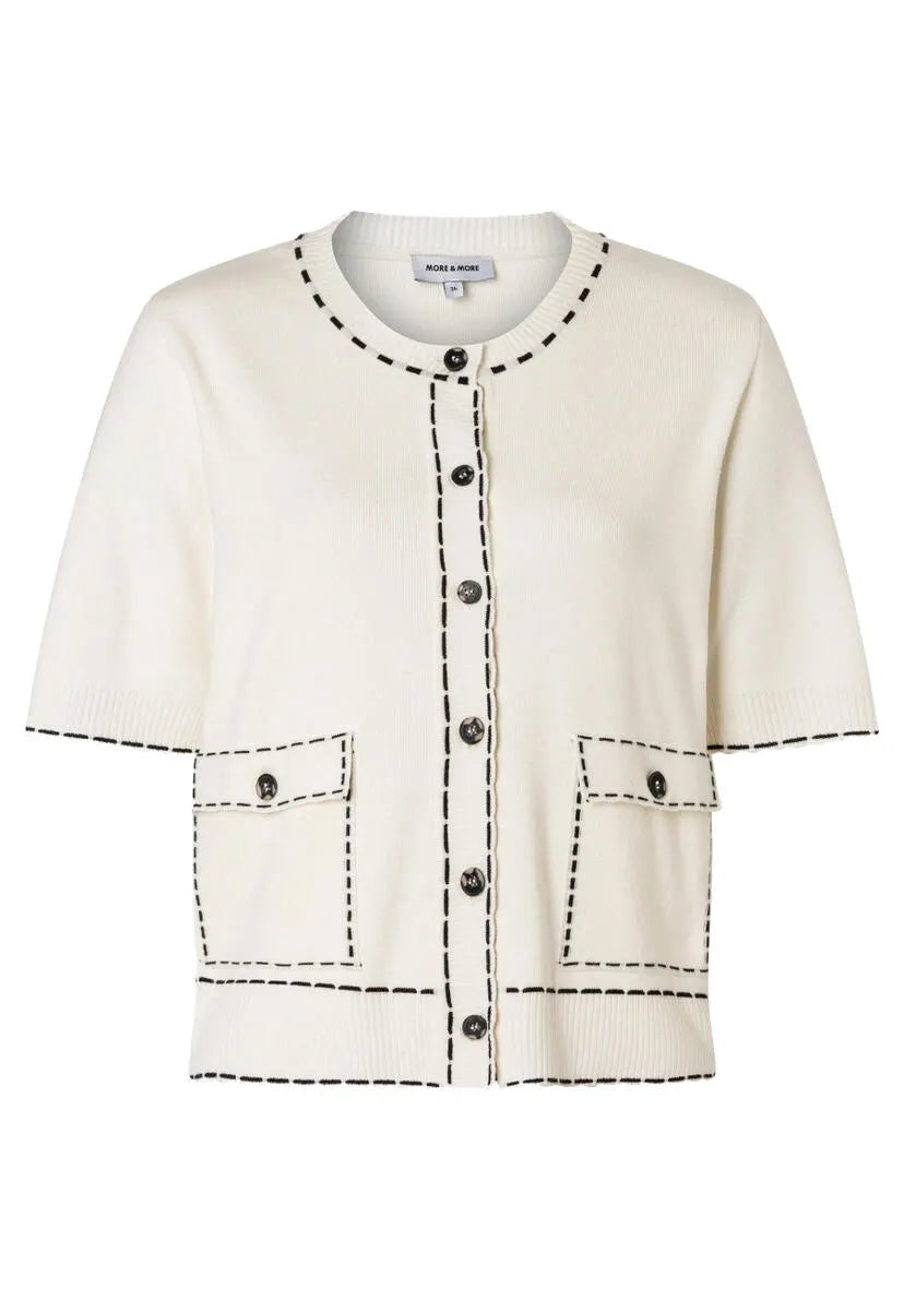 Strick-Cardigan mit Kontrastnaht