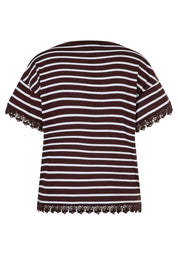 T-Shirt mit Spitzensaum