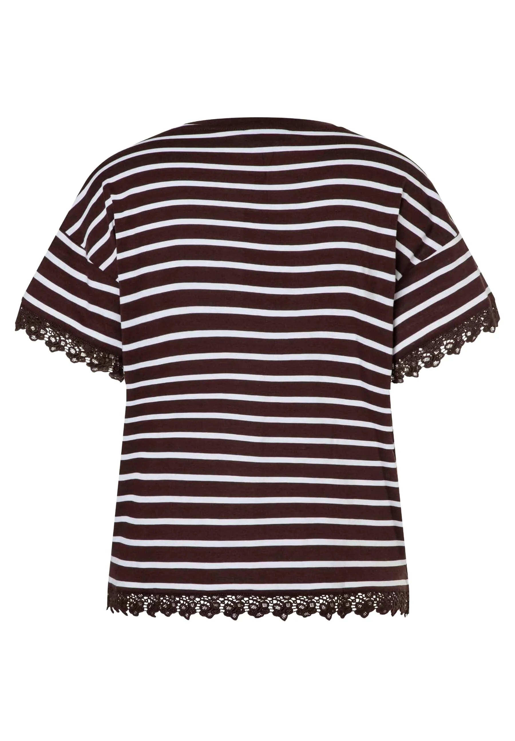 T-Shirt mit Spitzensaum