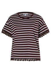 T-Shirt mit Spitzensaum