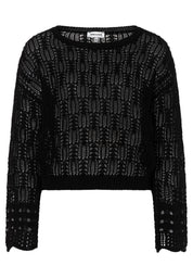 Ajour-Strickpullover mit ausgestelltem Ärmel
