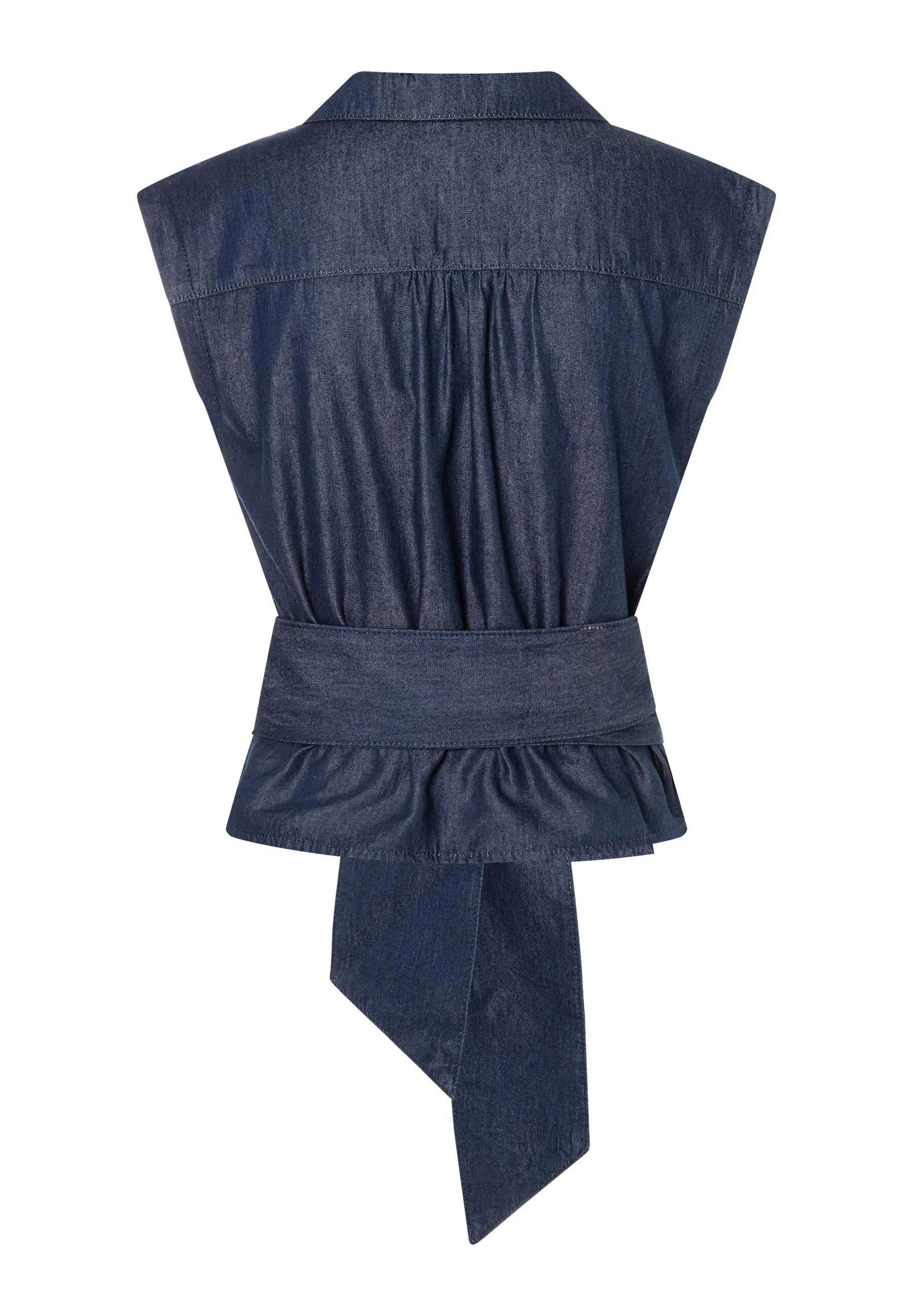 Jeansbluse aus Baumwollmix