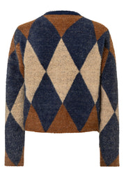 Strick-Cardigan mit Rhomben-Muster