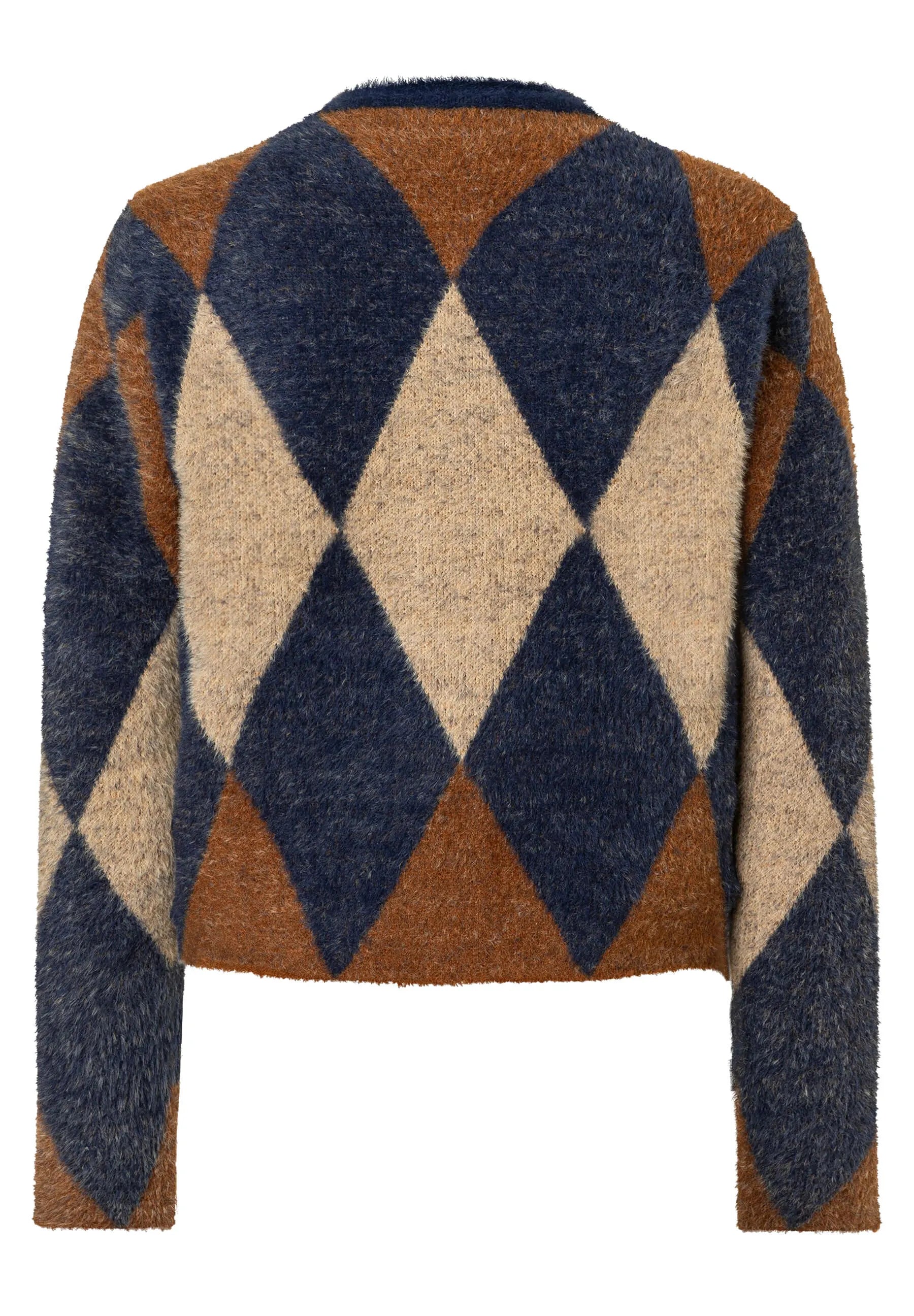 Strick-Cardigan mit Rhomben-Muster