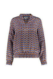 Satinbluse mit Print
