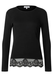 T-Shirt mit Spitzensaum