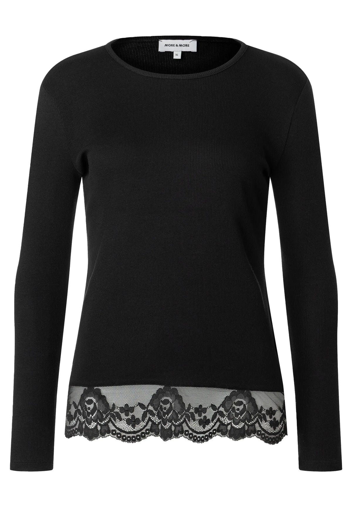T-Shirt mit Spitzensaum