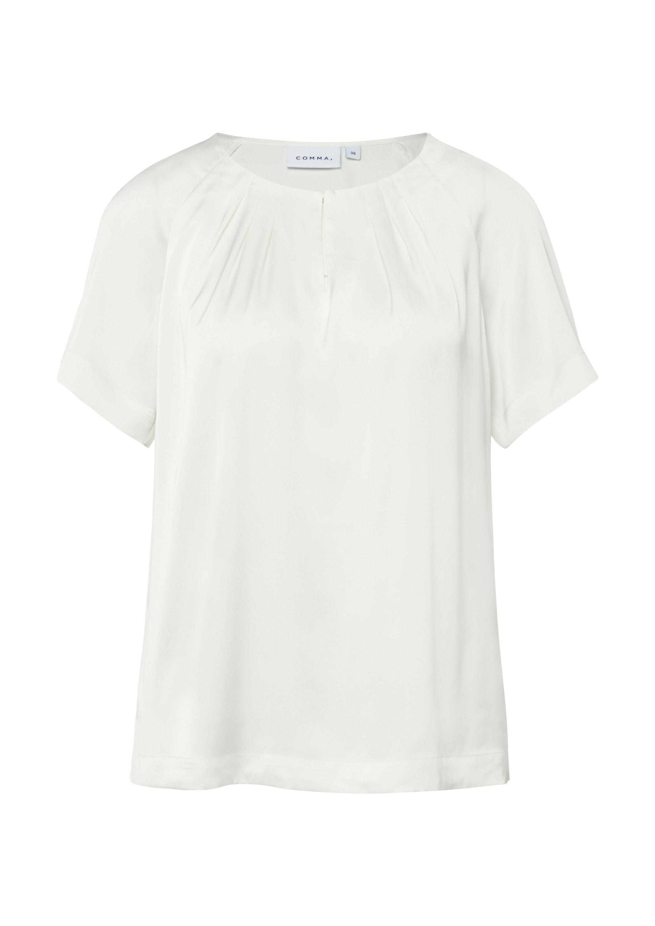 Bluse mit Raffung am Ausschnitt