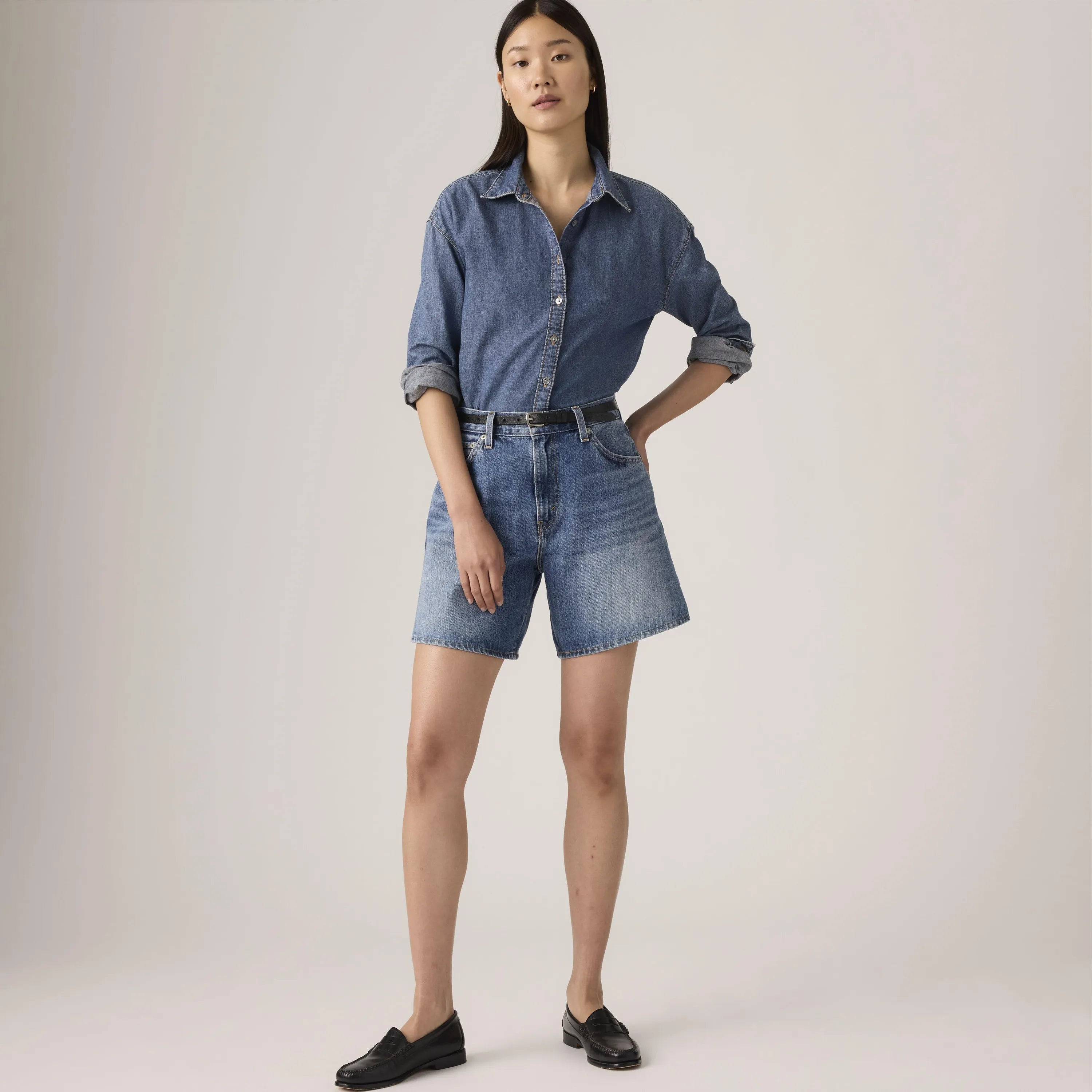 High-Rise Baggy Shorts