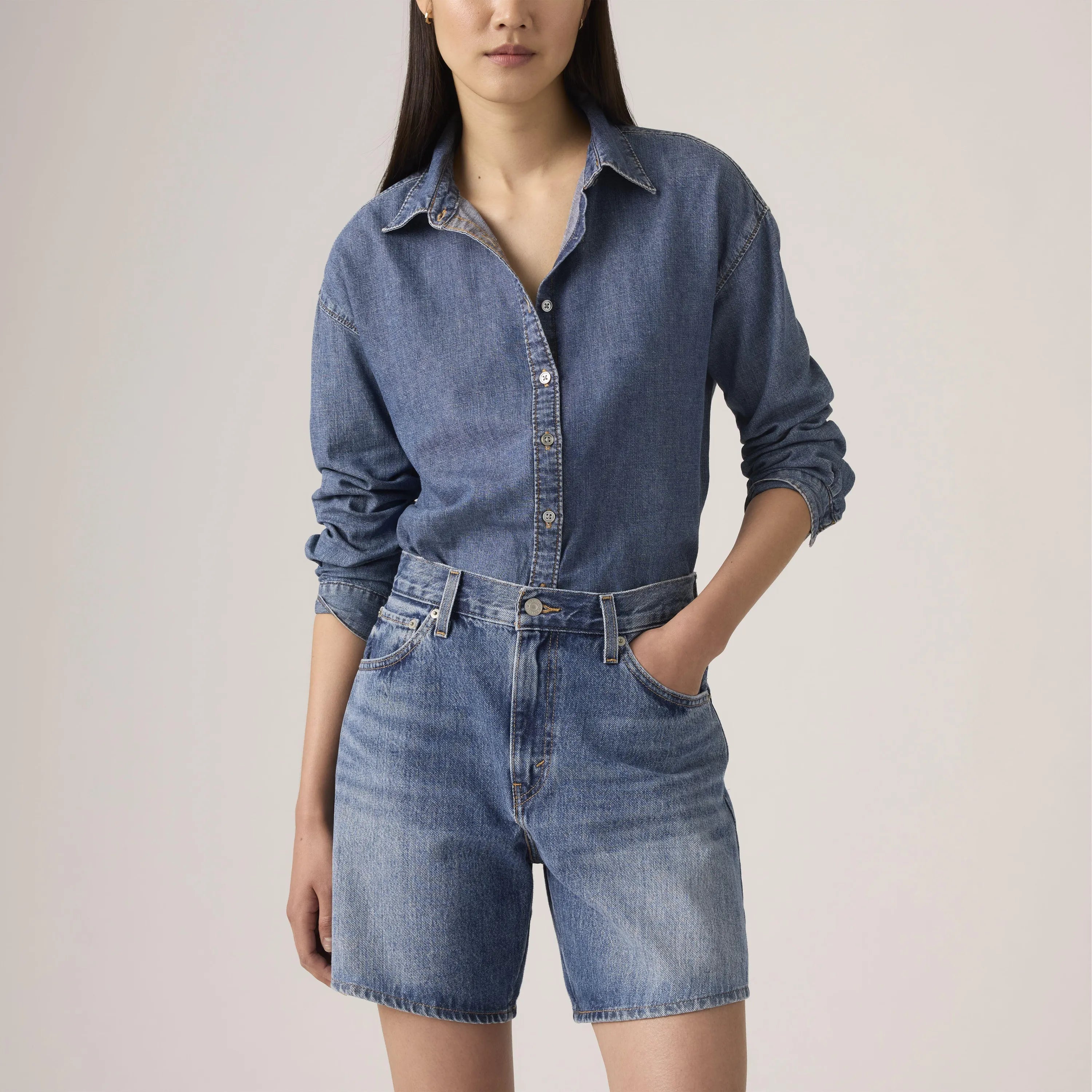 High-Rise Baggy Shorts