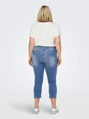 CARWILLY REG WAIST DNM CAPRI NOOS, Light Medium Blue Denim