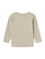 Geripptes Langarmshirt mit Henleykragen