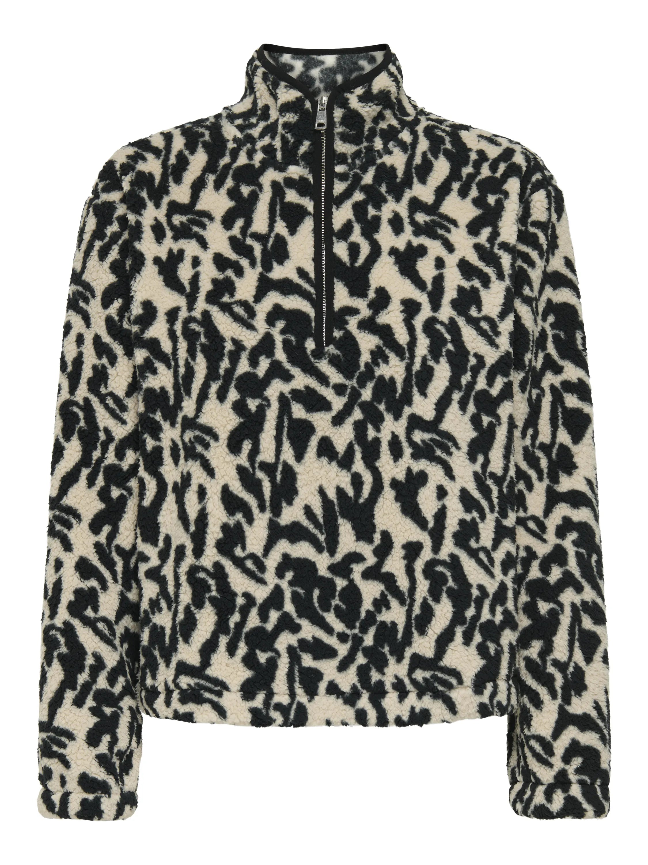 Fleecepullover mit Stehkragen