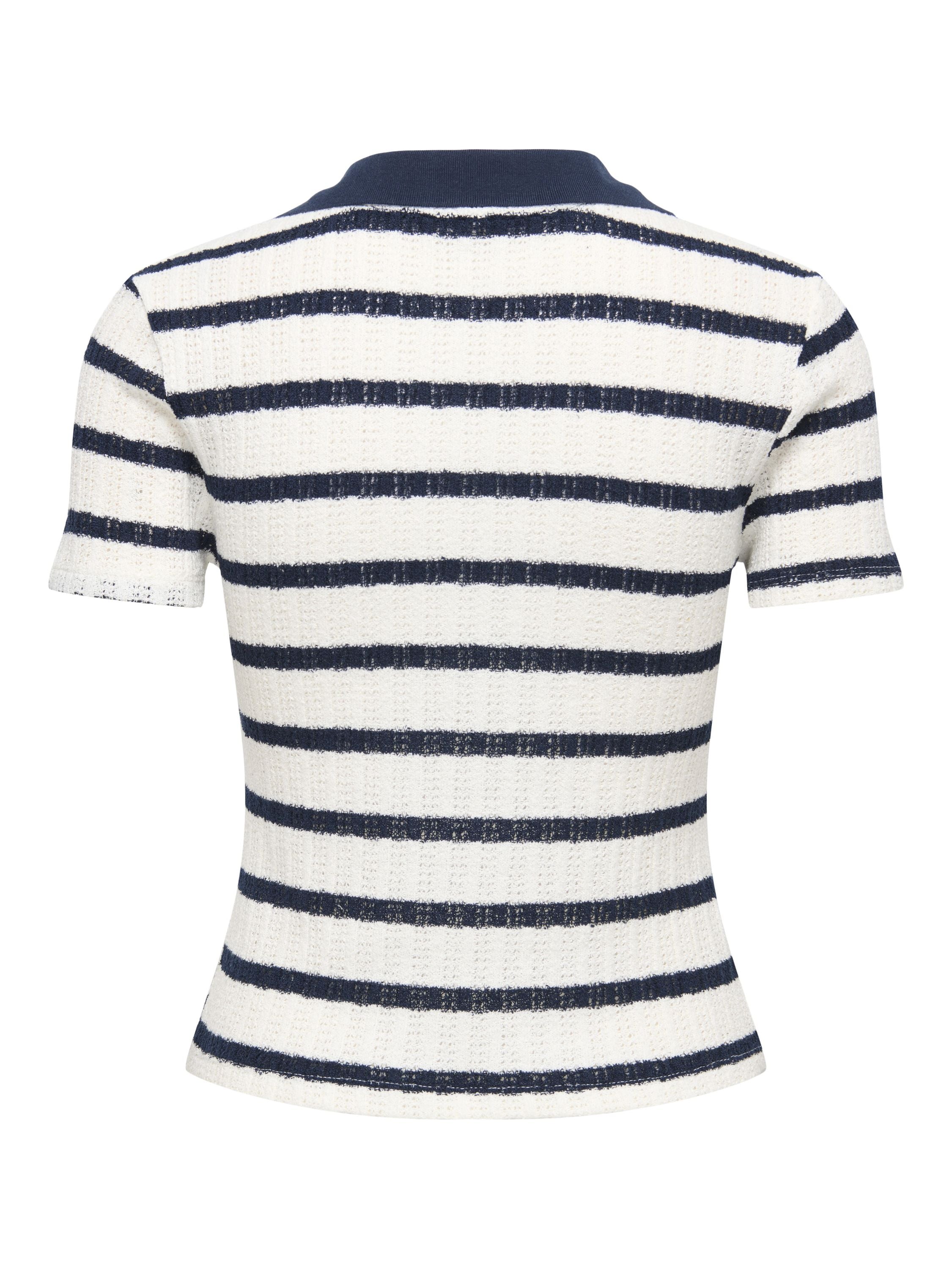 Strick-Poloshirt aus Baumwollmix