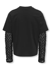 T-Shirt mit Spitzen-Ärmeln