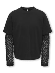 T-Shirt mit Spitzen-Ärmeln