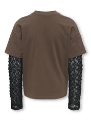 T-Shirt mit Spitzen-Ärmeln