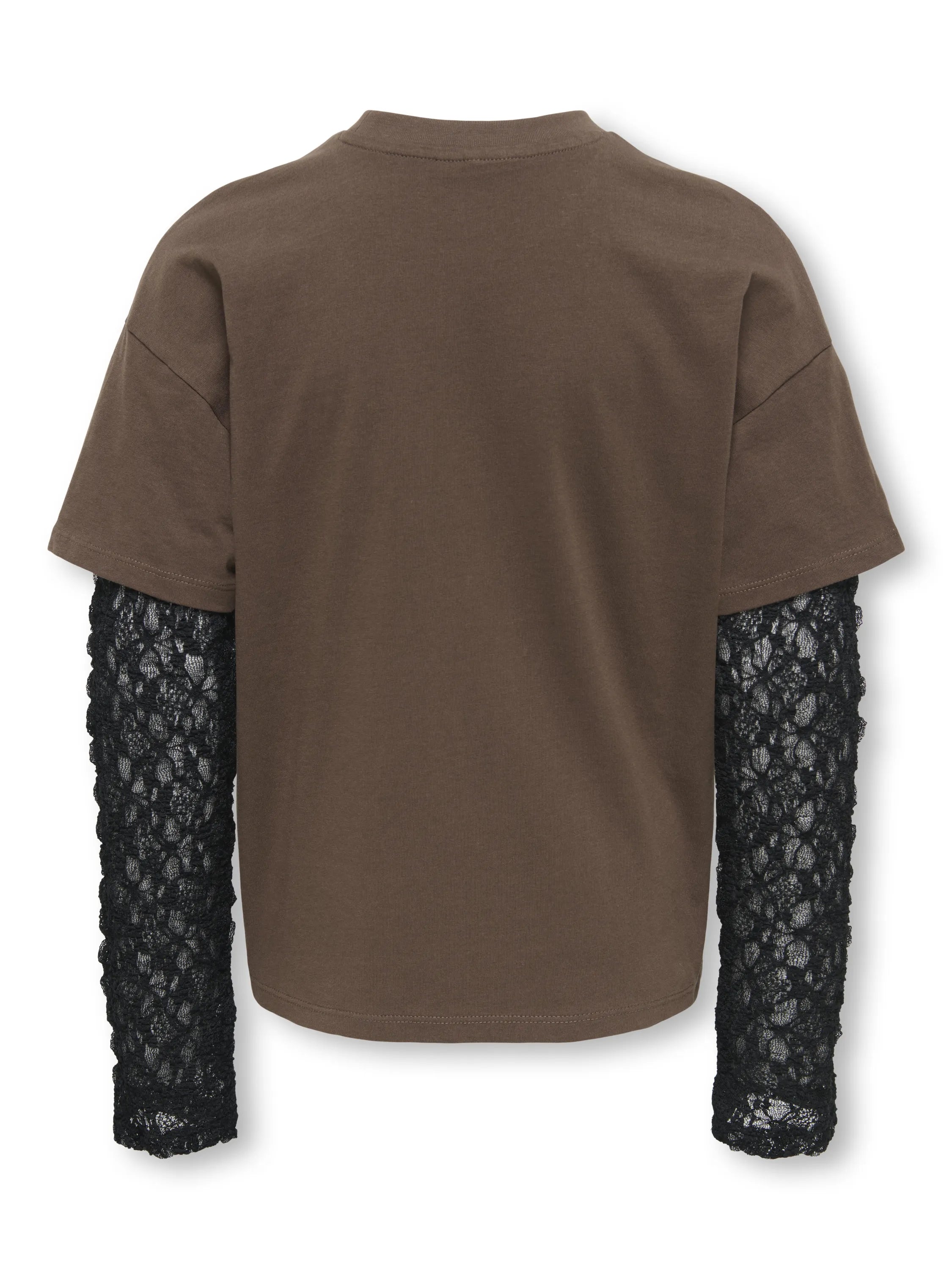 T-Shirt mit Spitzen-Ärmeln