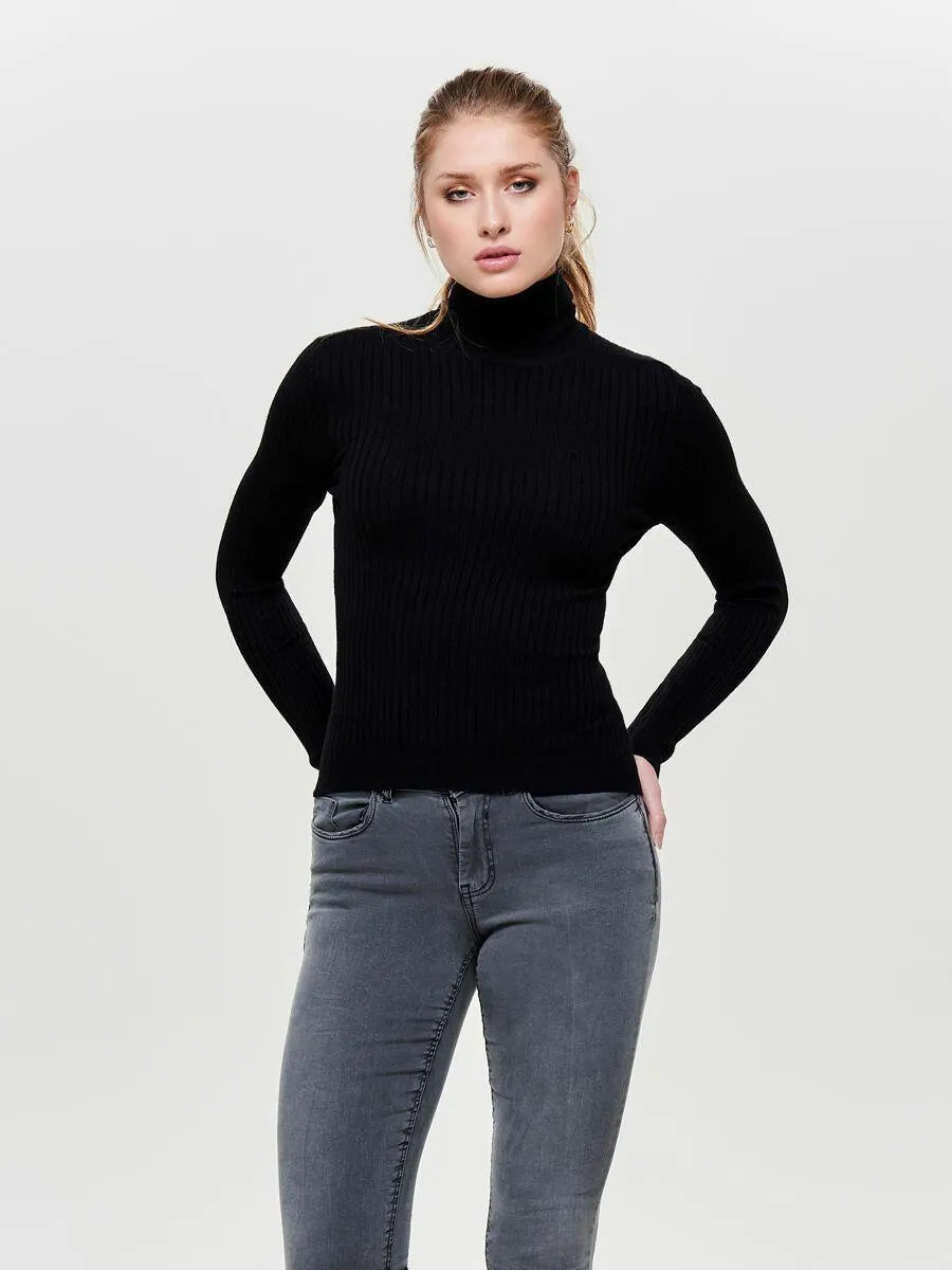 Strickpullover mit Rollkragen
