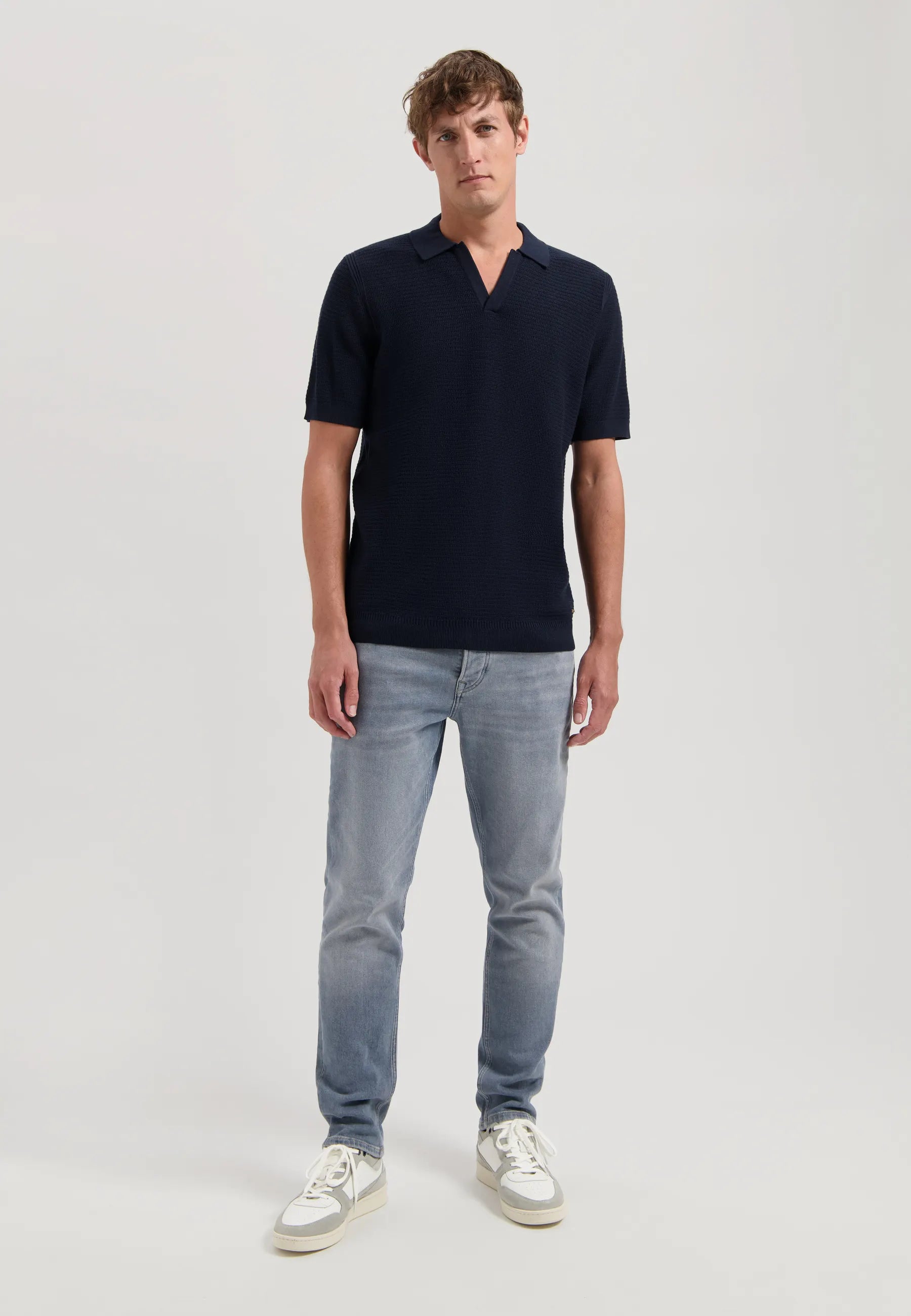 Strick-Poloshirt aus Baumwolle
