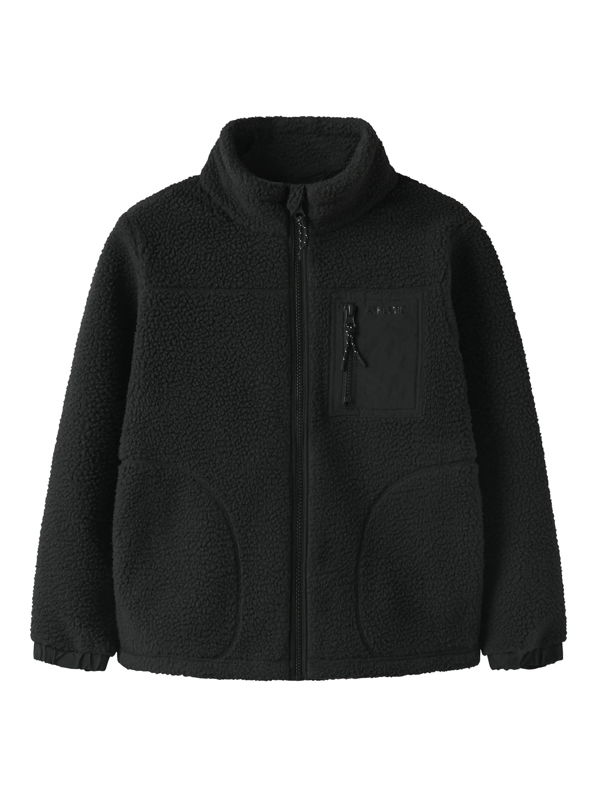 Übergangsjacke Teddy-Optik Stehkragen