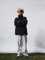 Übergangsjacke Teddy-Optik Stehkragen