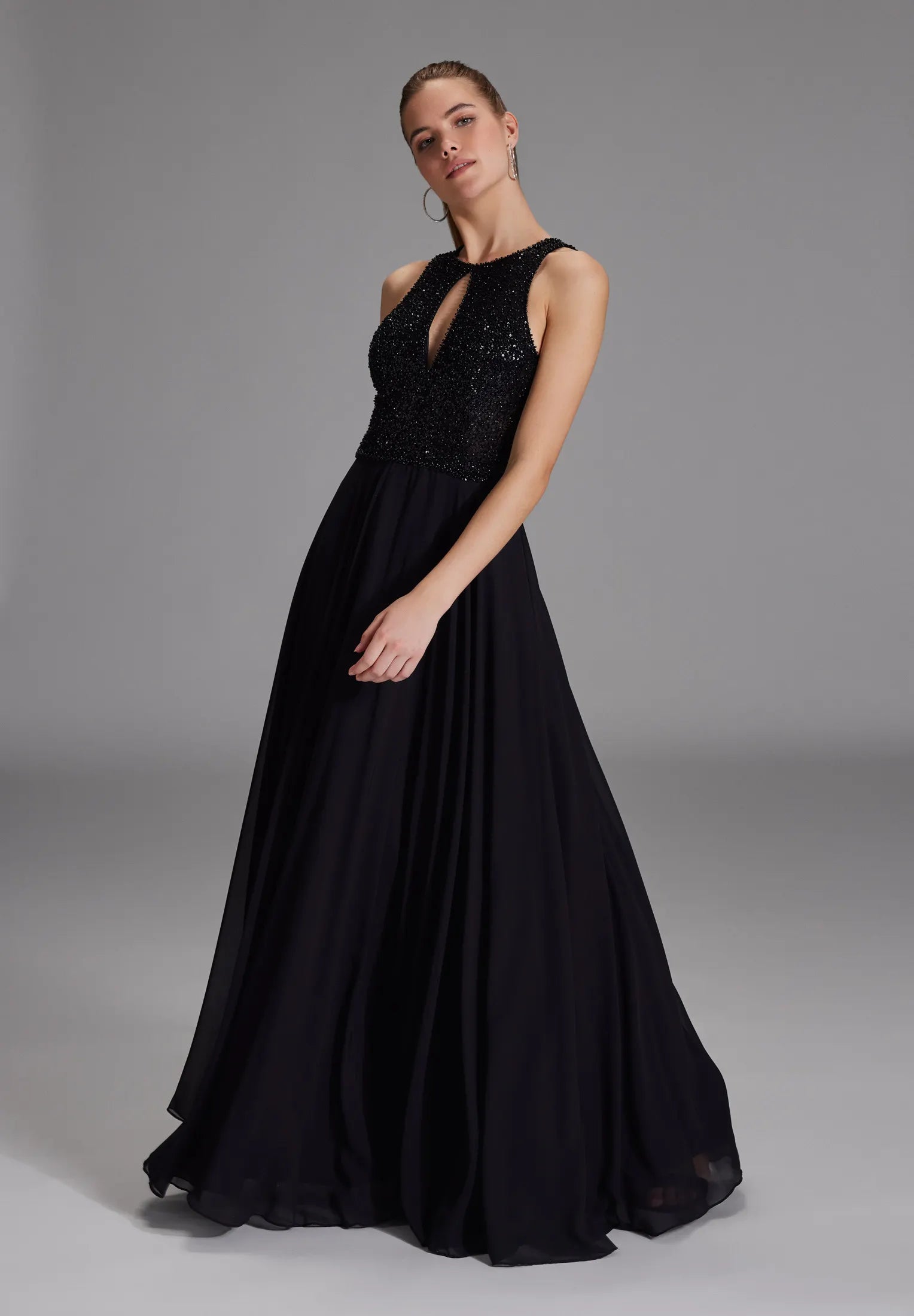 Abendkleid Maxi mit Stickerei