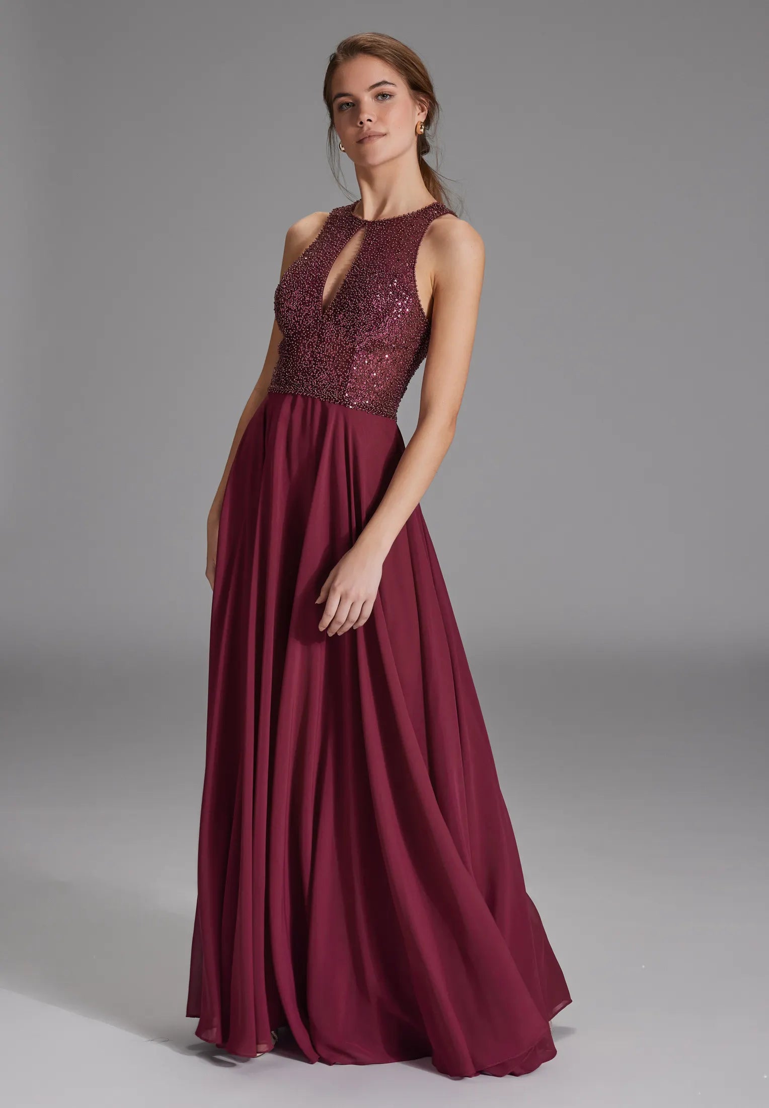 Abendkleid Maxi mit Stickerei