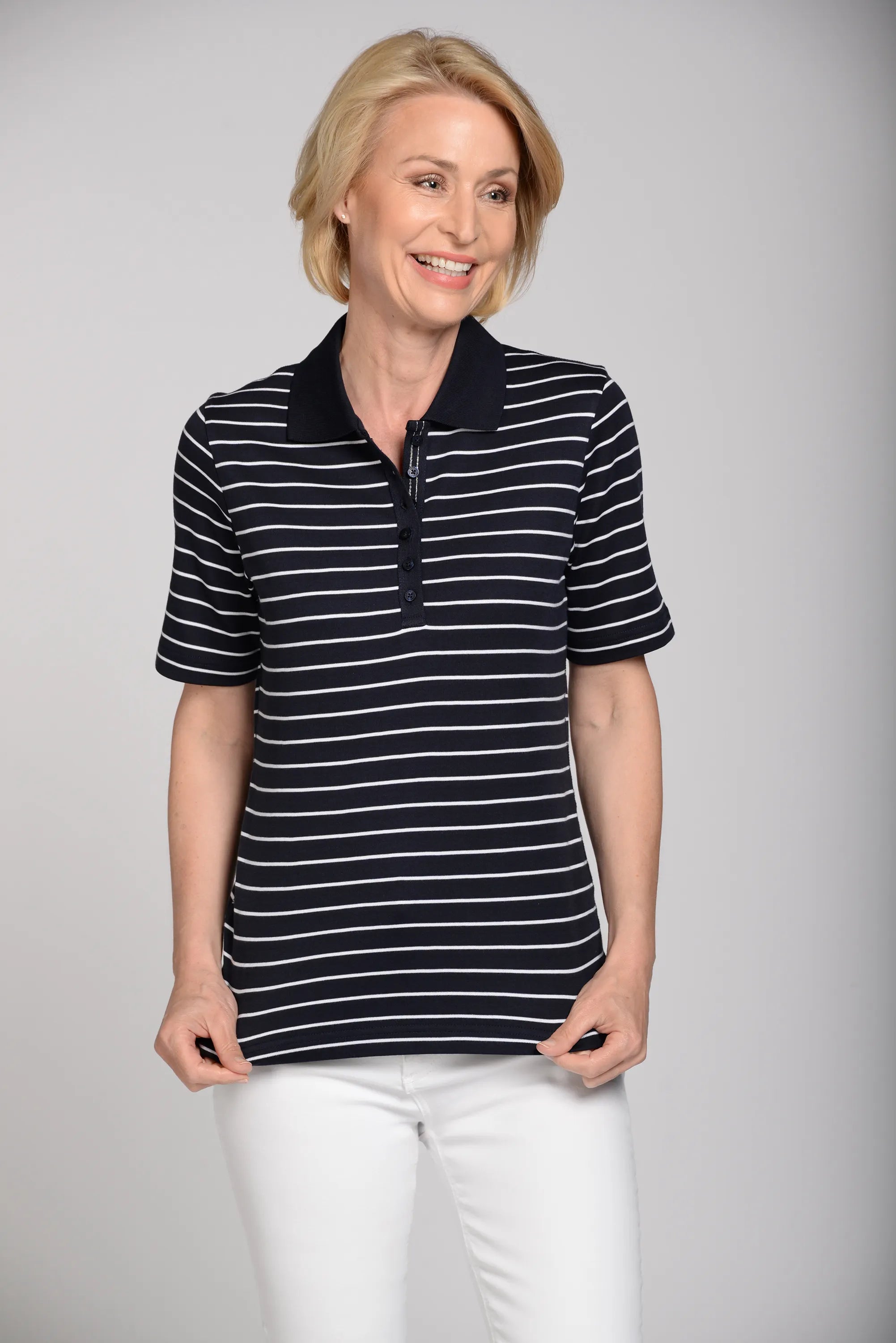 Poloshirt gestreift aus Baumwolle