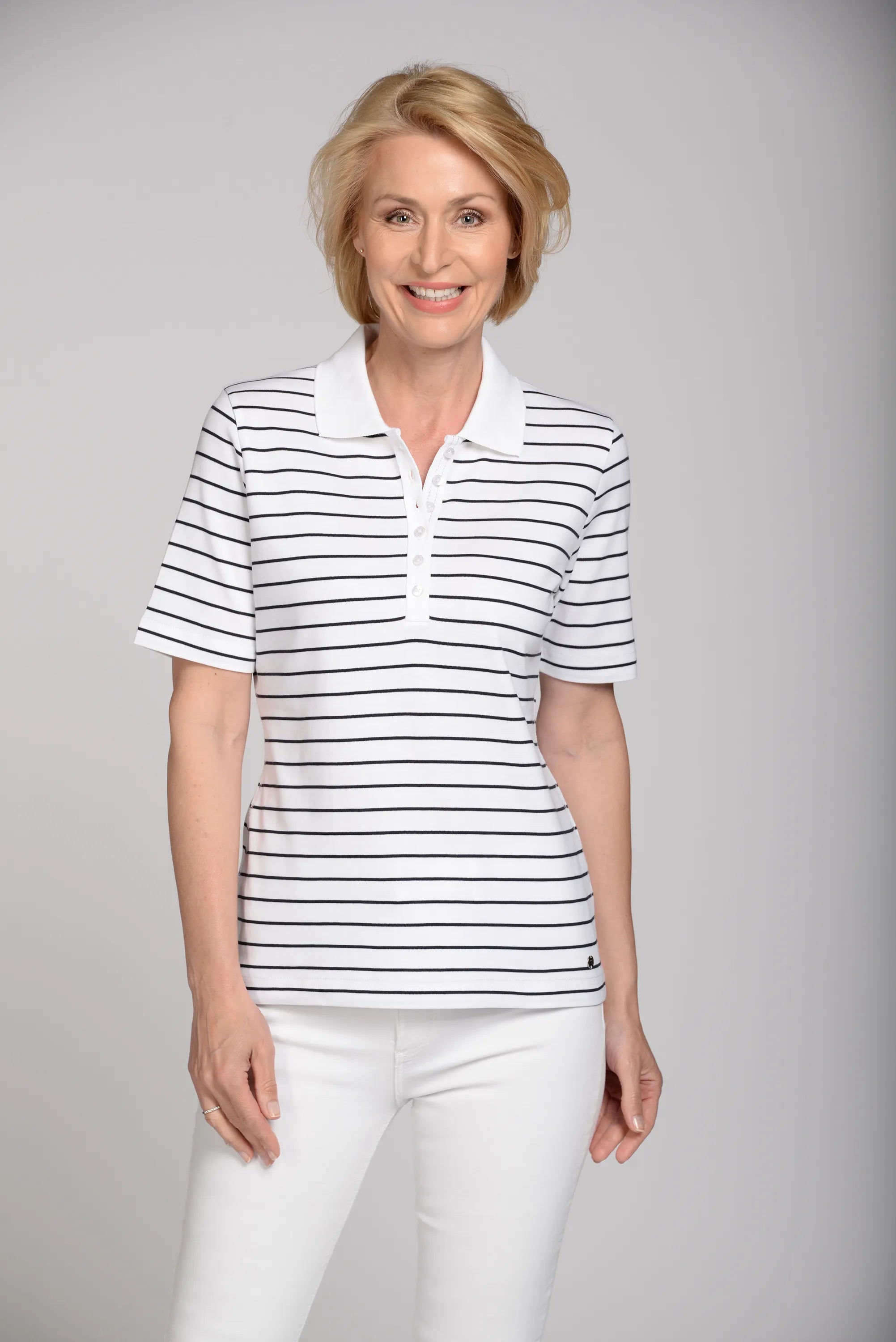 Poloshirt gestreift aus Baumwolle