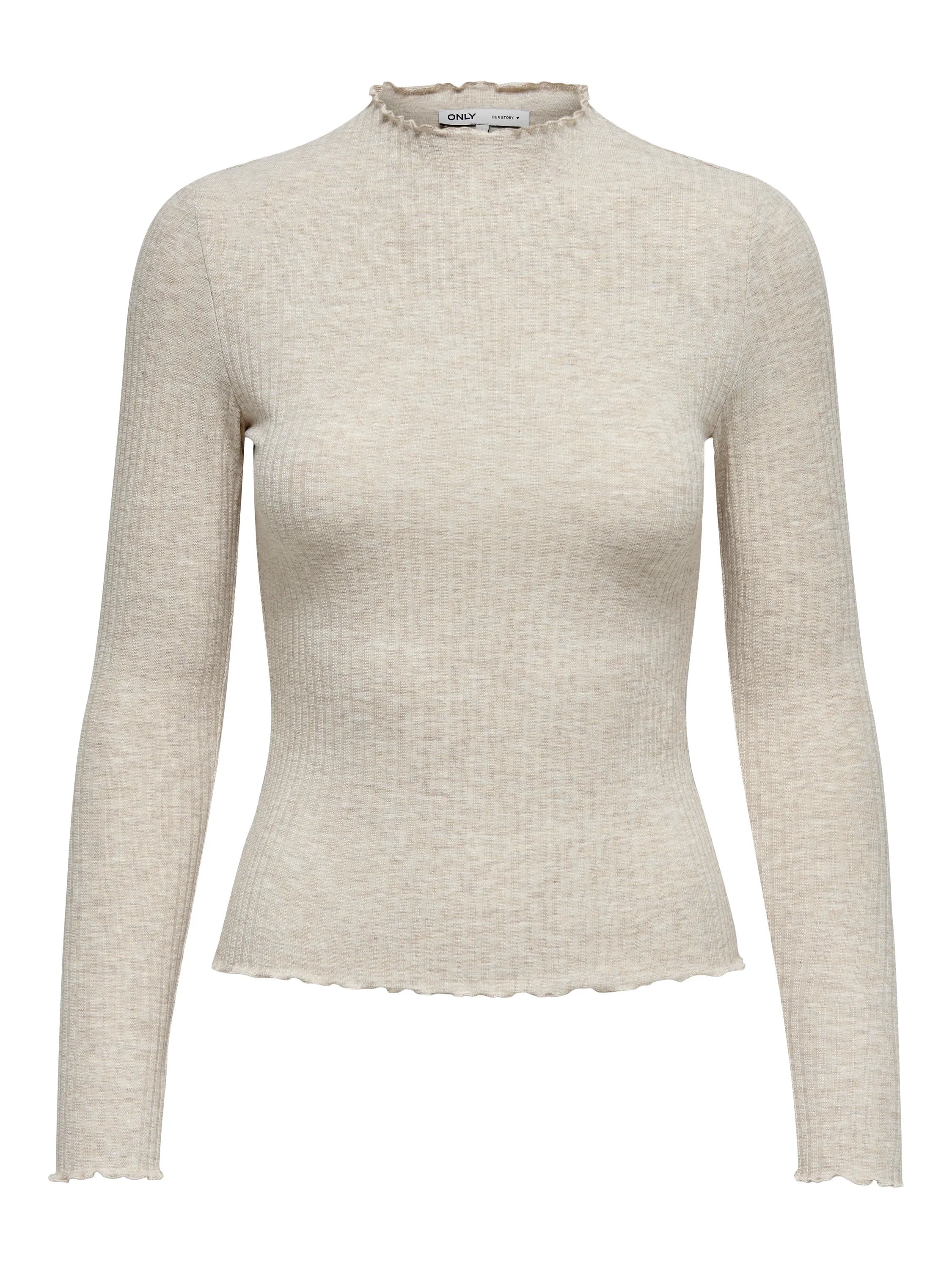 Longsleeve mit Riffelsaum
