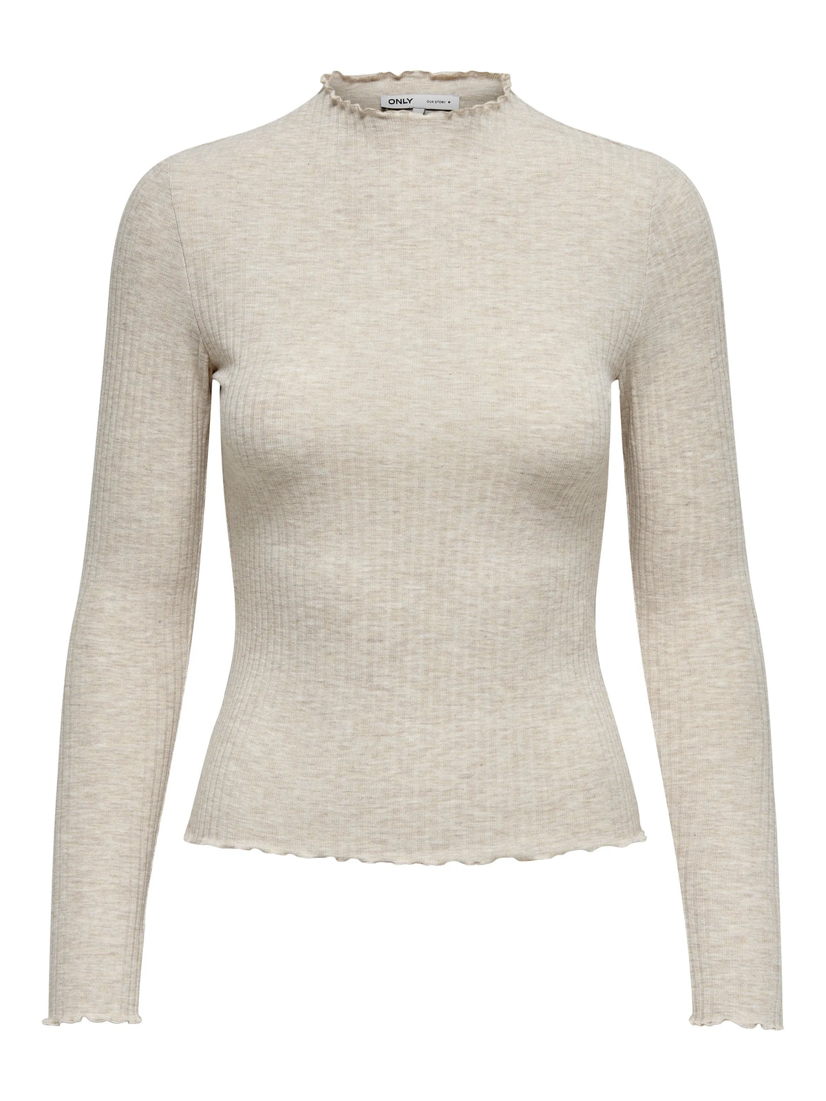 Longsleeve mit Riffelsaum