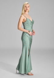 Abendkleid Maxi feinen Raffungen