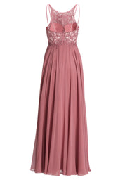 Abendkleid Maxi mit Stickerei und Chiffonrock