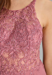 Abendkleid Maxi mit Stickerei und Chiffonrock