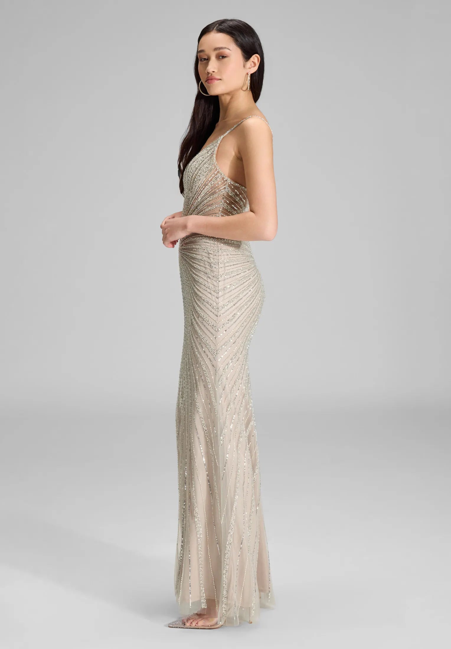 Abendkleid Maxi mit Pailletten