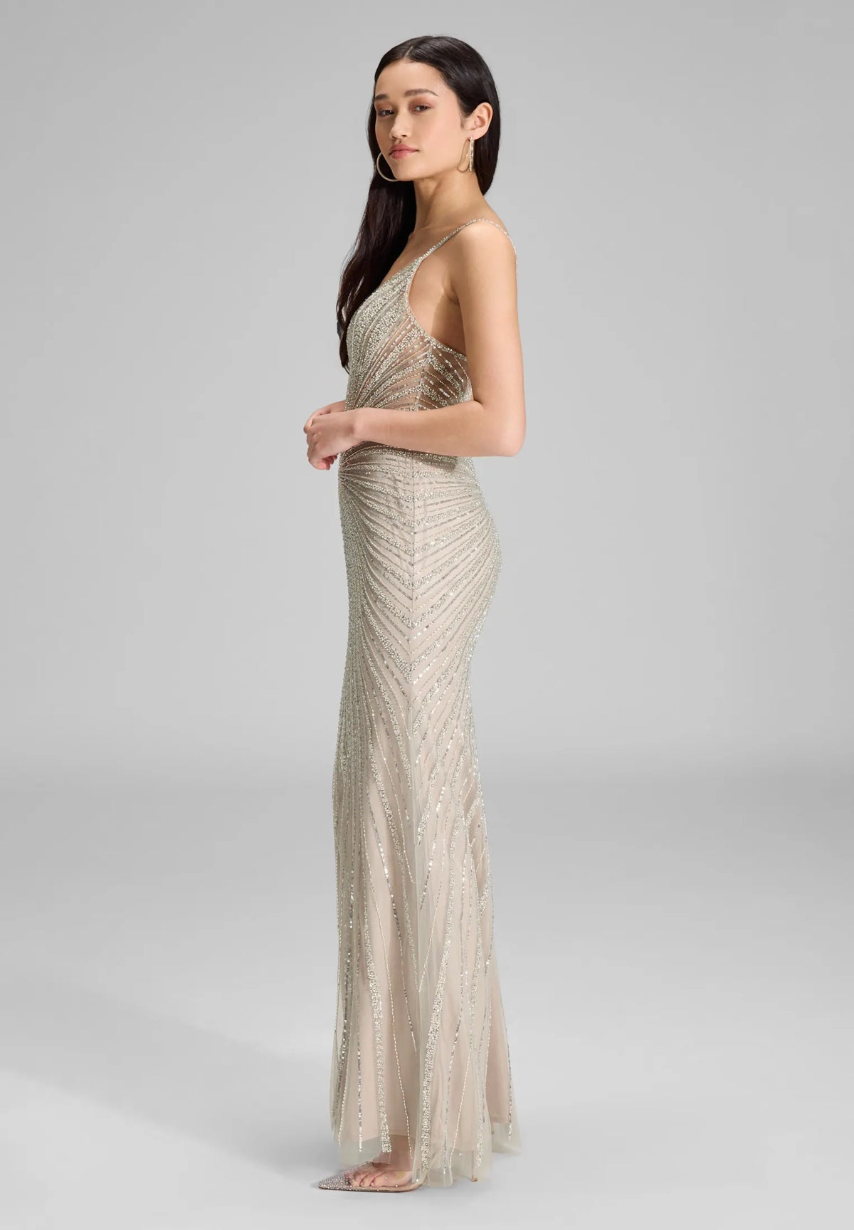 Abendkleid Maxi mit Pailletten