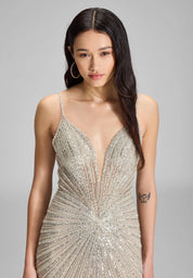 Abendkleid Maxi mit Pailletten