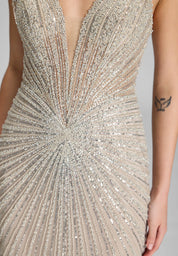 Abendkleid Maxi mit Pailletten