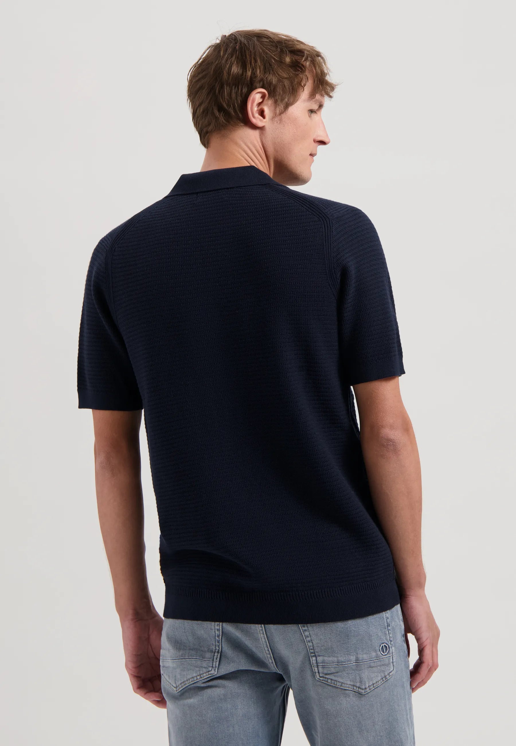 Strick-Poloshirt aus Baumwolle