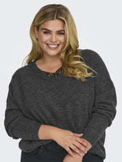 Strickpullover mit V-Ausschnitt